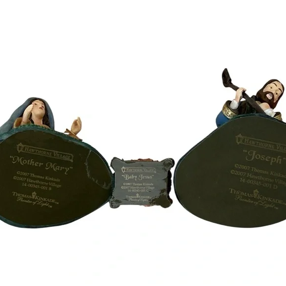 Thomas Kinkade Hawthorne Village Christmas Nativity Holy Family Night Set Creche - Picture 11 of 12